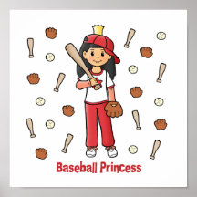 Baseball Princess Print