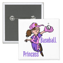 Baseball Princess T shirts and Gifts Buttons