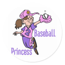 Baseball Princess T-shirts and Gifts Round Sticker