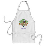 Baseball Pug Apron - blue - Add Your Text