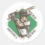 Baseball Rocks Batter Sticker