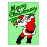 Baseball Santa Christmas Greeting Card