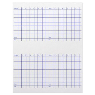 Baseball score card. by maximus7