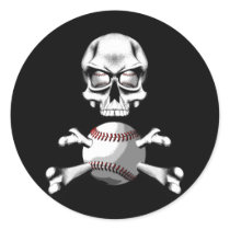 Baseball Skull and Bones stickers