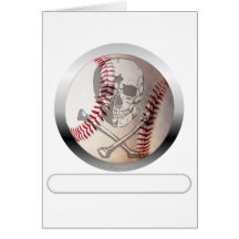 Baseball Skull and Crossbones Card