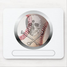 Baseball Skull and Crossbones Mousepads