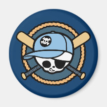 Baseball Skull & Crossbats -boys Fridge Magnet