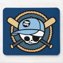 Baseball Skull & Crossbats -boys Mousepad