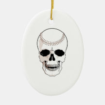 baseball skull head christmas tree ornaments
