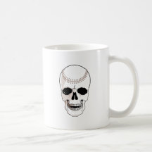 baseball skull head coffee mugs