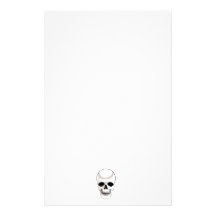 baseball skull head customized stationery