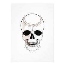 baseball skull head invite
