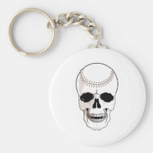 baseball skull head keychains