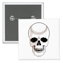 baseball skull head pin