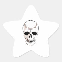 baseball skull head sticker