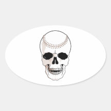 baseball skull head sticker