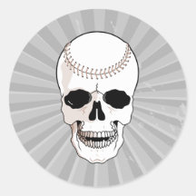 baseball skull head stickers