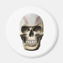 Baseball Skull Refrigerator Magnet