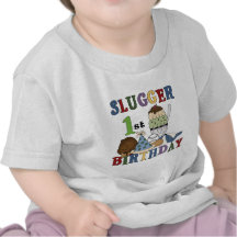 Baseball Slugger 1st Birthday Tshirts and Gifts