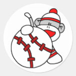 Baseball Sock Monkey Sticker