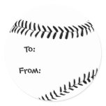 Baseball / Softball Gift Tags Round Sticker