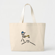 Baseball Stick Figure Tote Bags