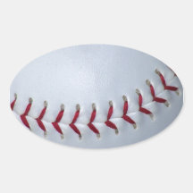 Baseball Stitches Oval Sticker