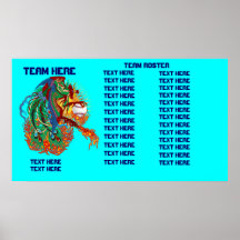Baseball Template Team Roster Posters