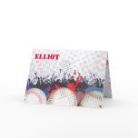 Baseball Themed Bar Mitzvah Folded Thank You card