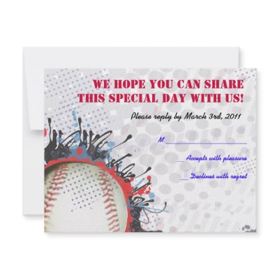 Baseball Themed Bar Mitzvah Invitation reply card by Marlalove73