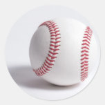 Baseball White Round Sticker