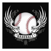 Baseball Wings Invitation