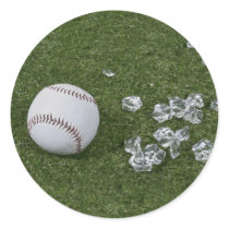 BaseballBrokenGlassOnGrass010212 Sticker