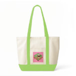 baseballpug-pink tote bags