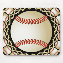 BASEBALLS AND BATS MOUSEPADS