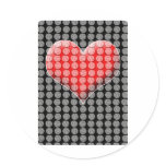Baseballs and Heart Round Stickers