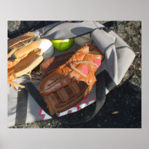 Baseballs and Mitt Poster