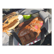 Baseballs and Mitts Photographic Print