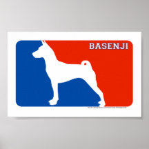 Basenji Major League Dog Print
