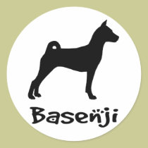 Basenji w/ Cool Text (in black) stickers