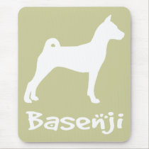 Basenji w/ Cool Text (in white) mousepads