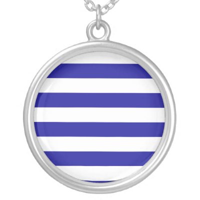 Basic Blue and White Stripes Necklaces by AbbyCastro