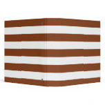 Basic Brown and White Stripes Pattern Vinyl Binder