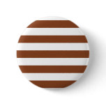 Basic Brown and White Stripes Pattern Button