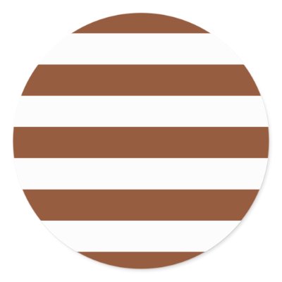 Basic Brown and White Stripes Pattern Round Sticker by AbbyCastro