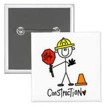 Basic Construction Tshirts and Gifts Button