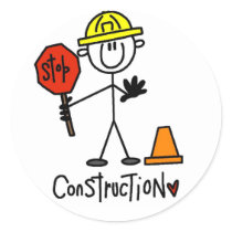 Basic Construction Tshirts and Gifts Sticker