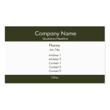Basic Dark Green & White Business Card Templates