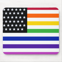 Basic Gay US Flag Crop Mouse Pad