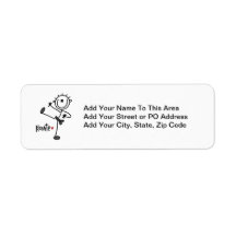 Basic Male Stick Figure Karate T-shirts and Gifts Return Address Label